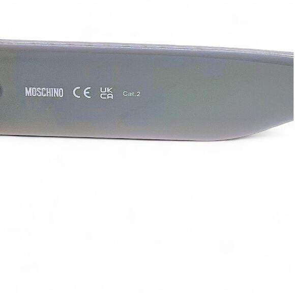 Moschino Grey Blue Periwinkle Round Sunglasses Black Lenses Boho Cottagecore